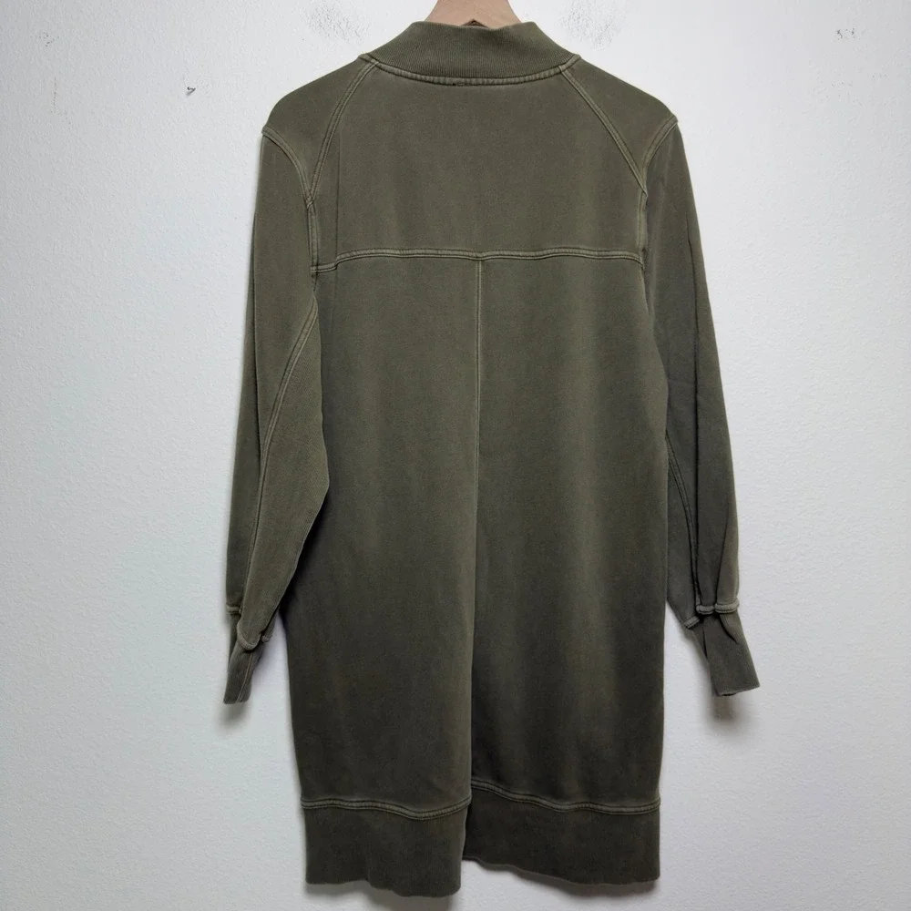 Anthropologie Daily Practice Women Cotton Meru Sweater Dress Large Quarter Zip - Picture 13 of 14